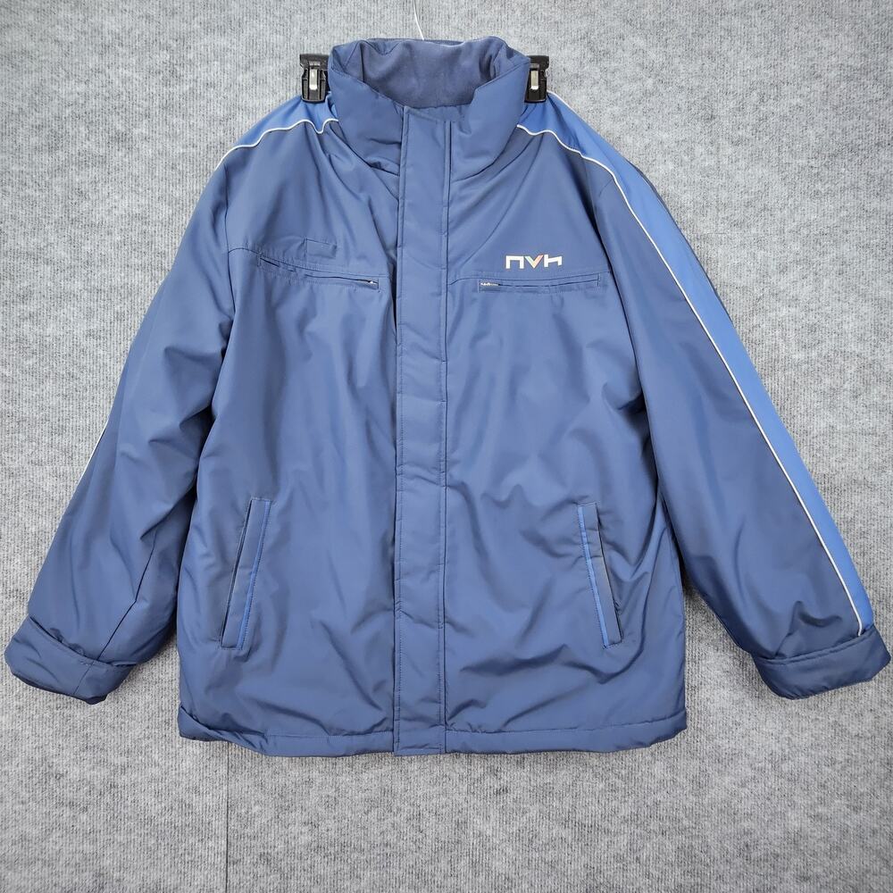 Hyundai Jacket Mens Extra Large Blue Factory Logo Puffer Coat Warm Korea 115